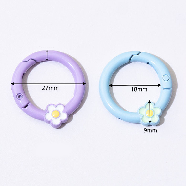 (15컬러세트) 플라워 컬러 오픈키오링 오링 키링부자재(내경 18mm) 이미지 8