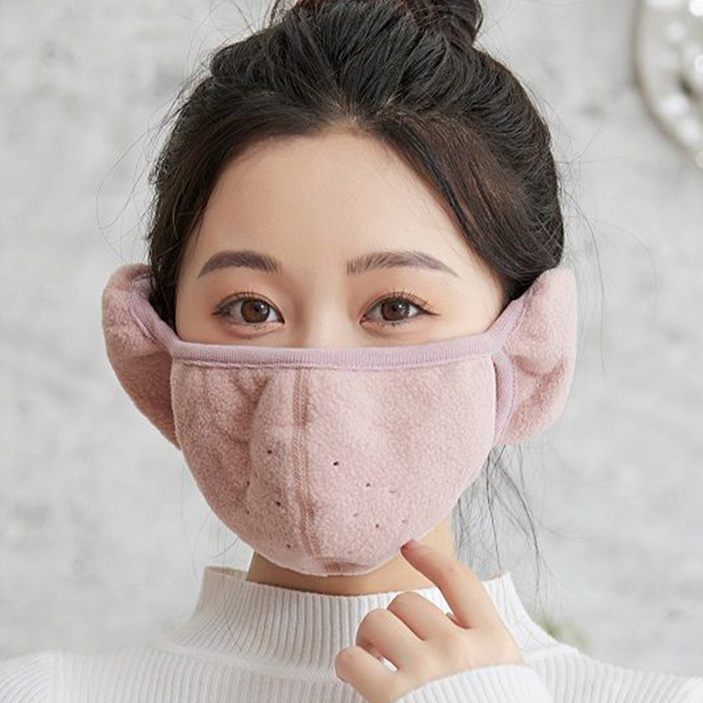 겨울방한 골프 스포츠 마스크 보온 일체형 귀마개 핑크 - 상세 이미지 2