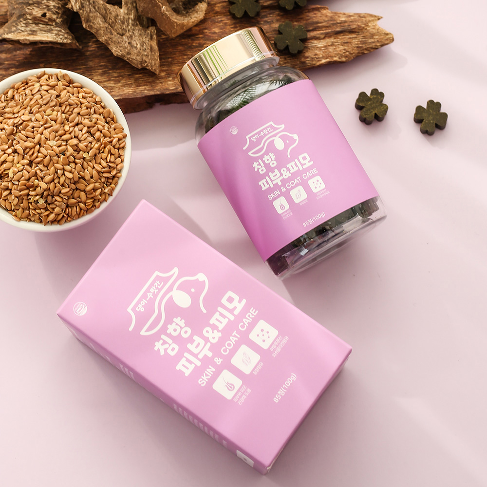 강아지 피부병 곰팡이성 피부염 피부영양제 아토피 댕이수랏간 침향 피부&피모 100g 2개 : 댕이수랏간