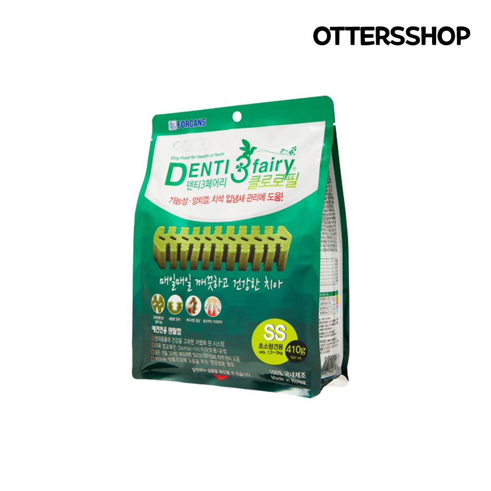 포켄스 강아지 반려견 입냄새제거 덴탈껌 덴티페어리 클로로필 SS 410g