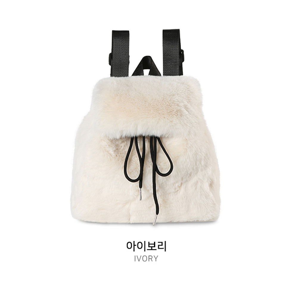 귀여운 초미니 백팩 가을 겨울 인조털 백팩 나들이 외출 작은 페이크퍼 등에메는 가방 - 상세 이미지 4