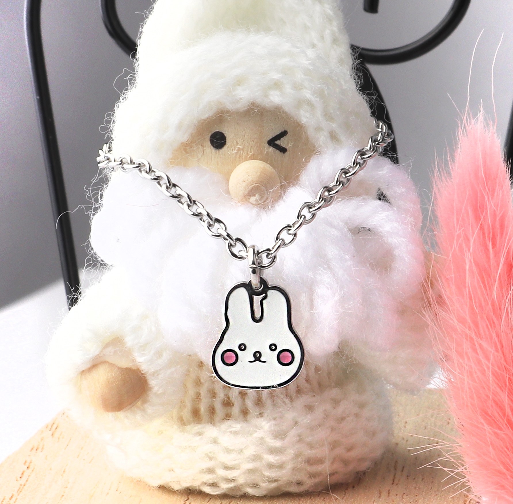 볼빨간 토끼 써지컬스틸 미아방지목걸이