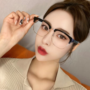 블루라이트차단 대두 빅 오버사이즈 하금테 뿔테 반테 얼굴큰사람 안경 솔직 후기 | 실사용자 리뷰 분석 - 상품 이미지 4