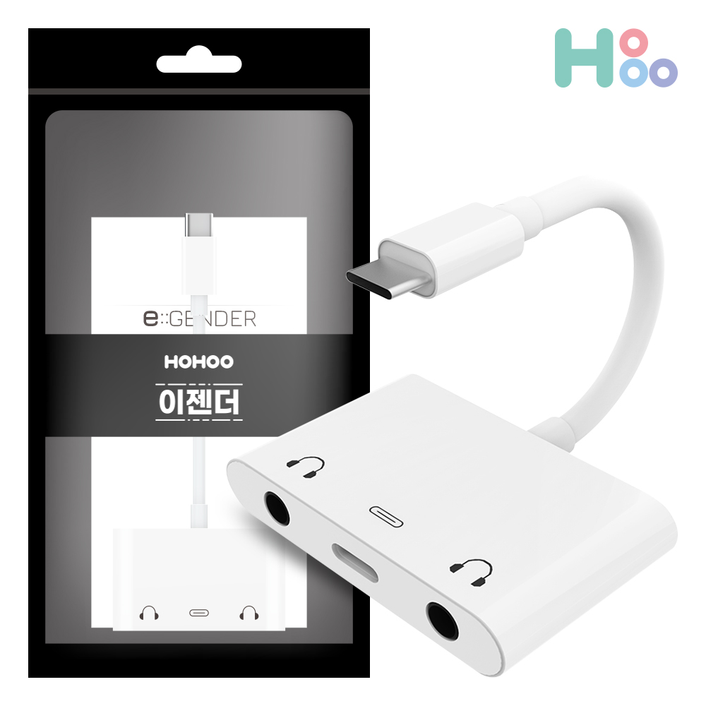 C타입 이어폰젠더 305mmX2대 연결 라이브 방송 C08P - 메인 이미지
