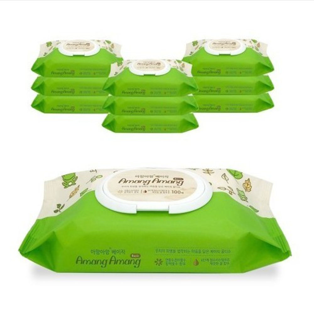 아망아망 소프트 물티슈 100매 캡 (4228) 10개