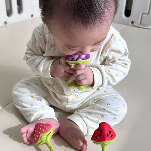 앙쥬 3D 과일 치발기 세트 아기 국민 손목치발기 구강기 이앓이 신생아선물 이미지 7