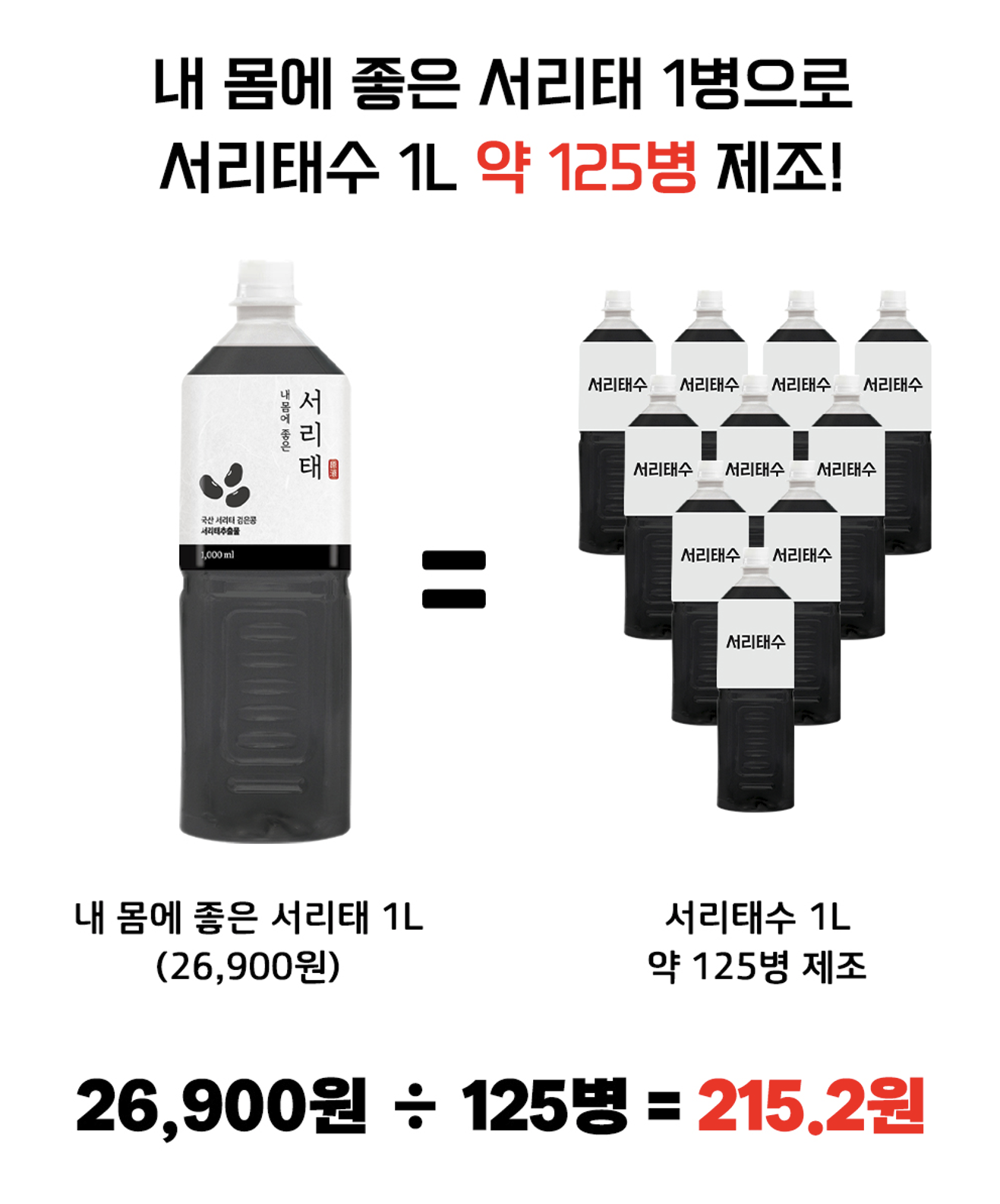 내몸에좋은 마시는차종류 서리태차 검은콩차 원액 - 상세 이미지 4