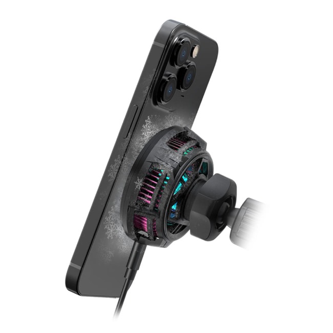 무선 고속 냉각 쿨링 15W 맥세이프 호환 LED 차량용 자석 휴대폰 충전 거치대 충전기