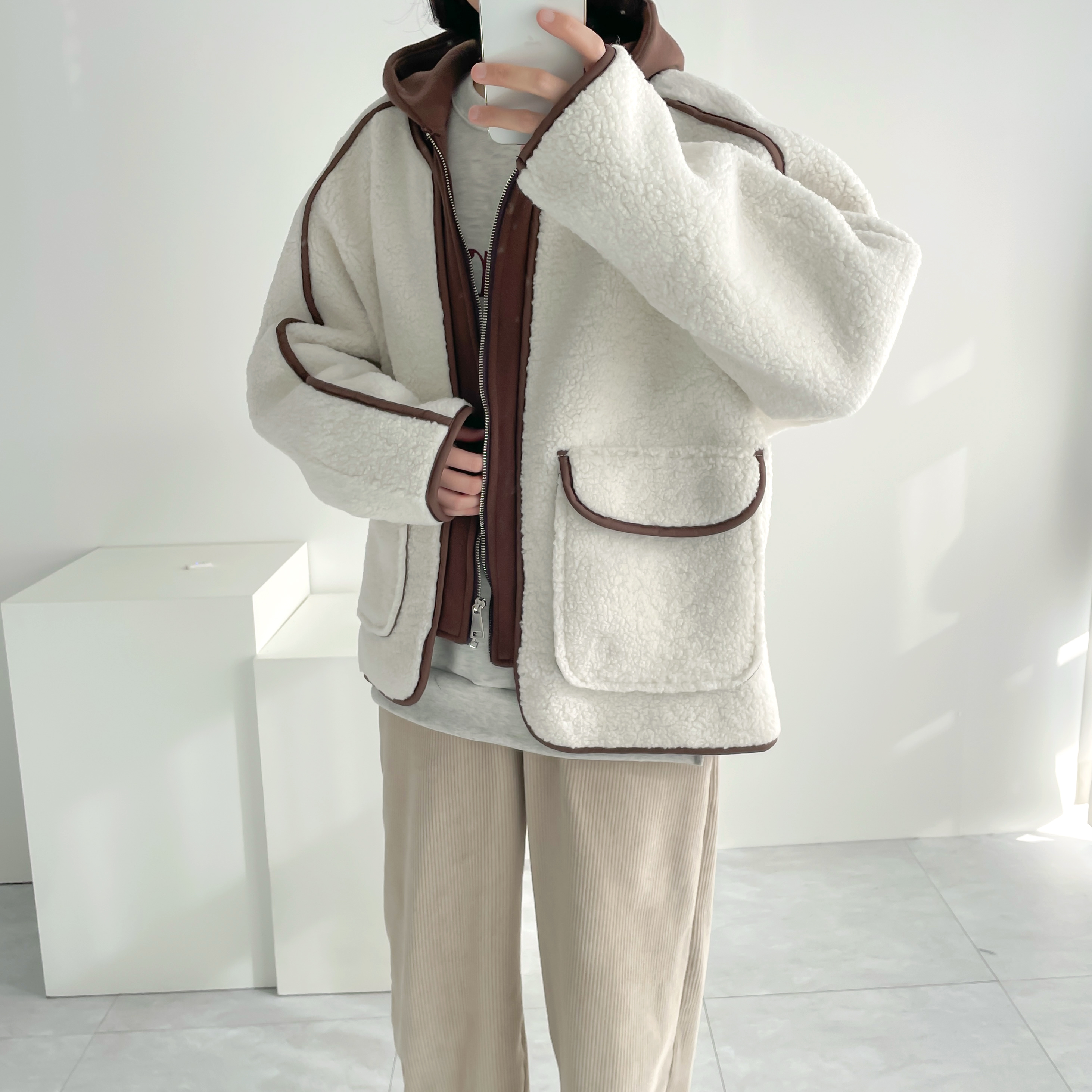 양털무스탕 후드무스탕 숏무스탕 이미지 6