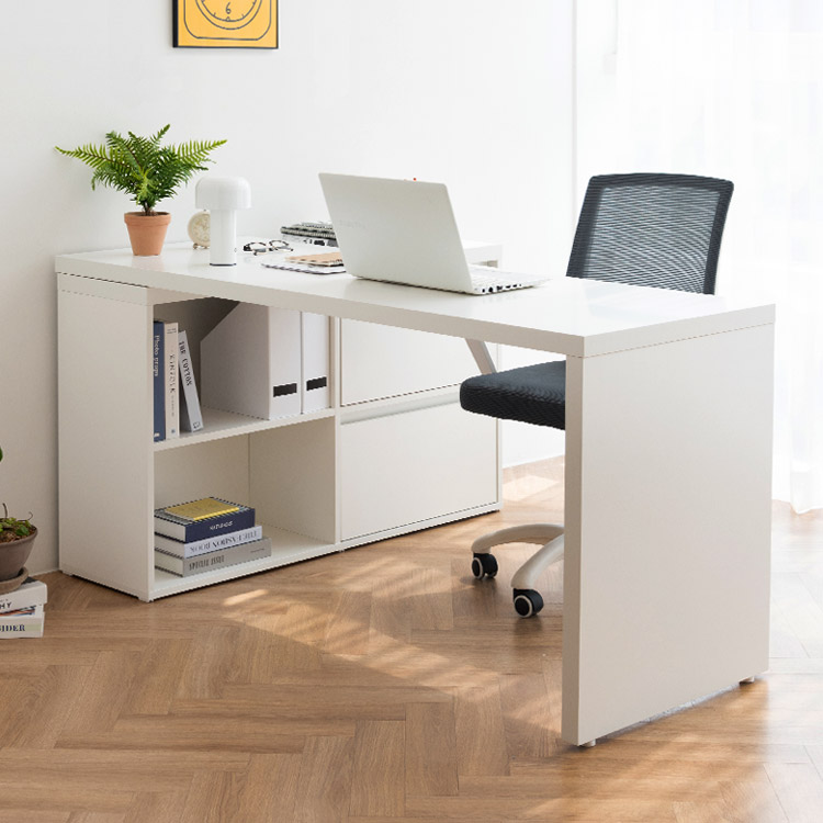 e스마트 와이즈 1인용 ㄱ자 책상세트 1400