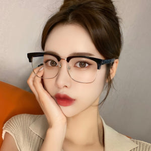 블루라이트차단 대두 빅 오버사이즈 하금테 뿔테 반테 얼굴큰사람 안경 솔직 후기 | 실사용자 리뷰 분석 - 상품 이미지 3