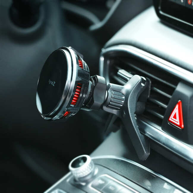 무선 고속 냉각 쿨링 15W 맥세이프 호환 LED 차량용 자석 휴대폰 충전 거치대 충전기