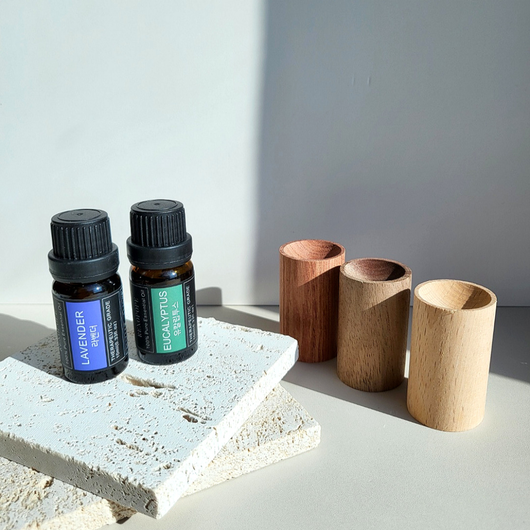 레노포프 아로마오일 확산 우드 디퓨저 천연 원목나무 발향기 확산목 기둥형 비치