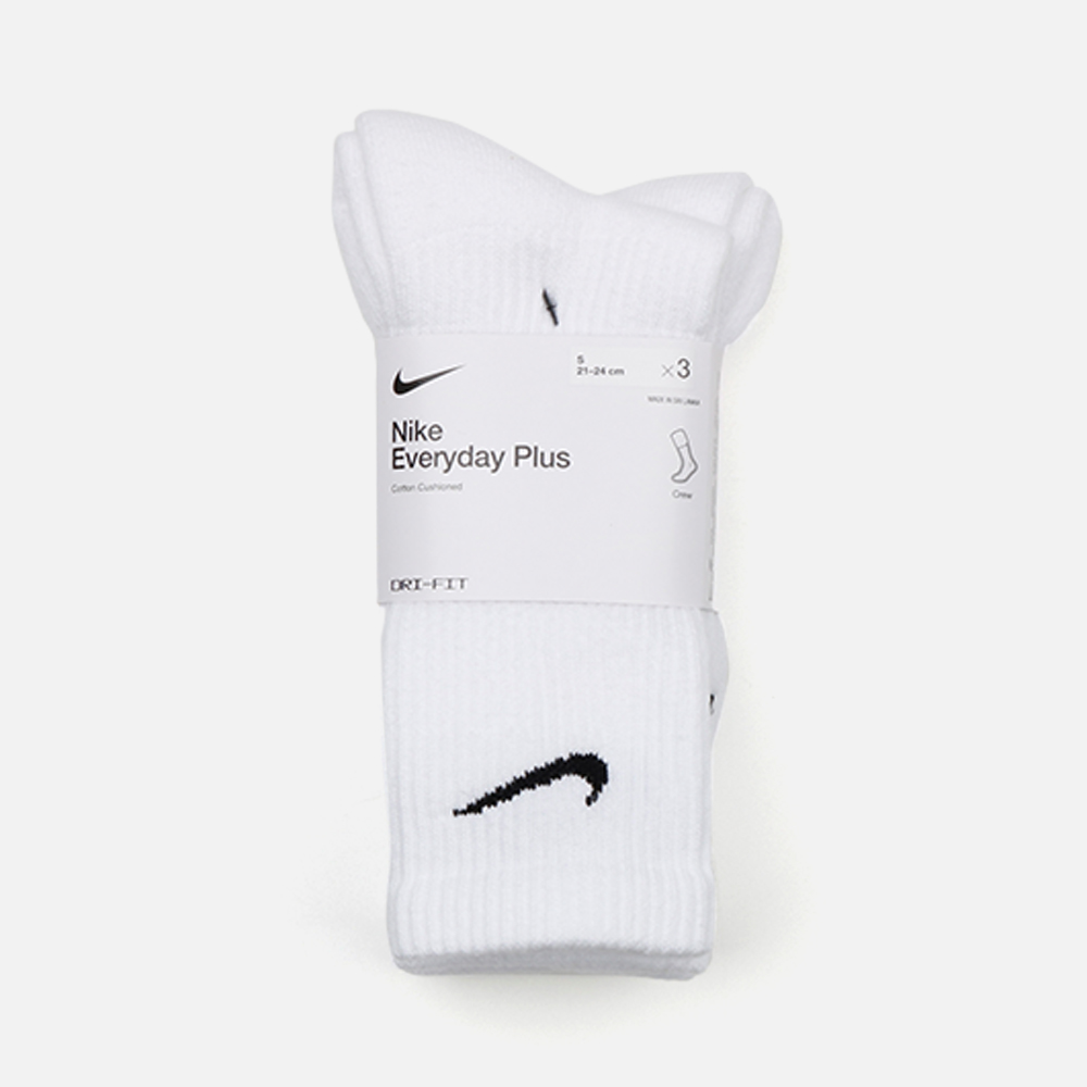 나이키 에브리데이 스우시 플러스 쿠션 장목 양말 3팩 SX6888-100
