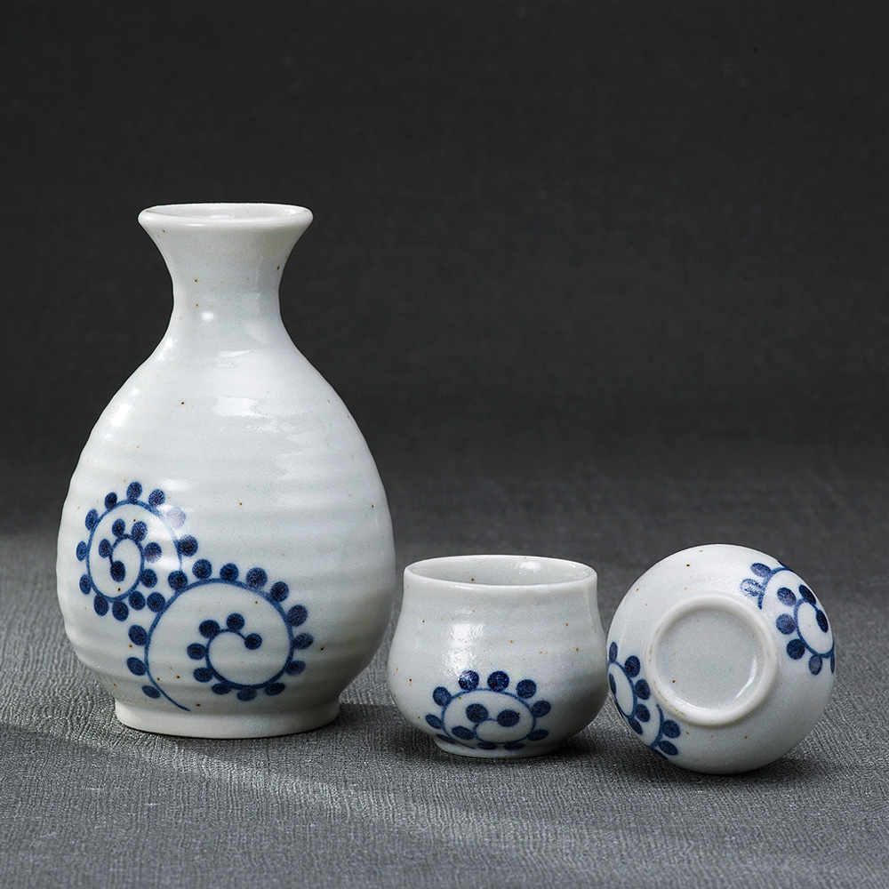 [교토플레이팅] 일본 히마와리 도쿠리 사케 홈바 혼술잔 선물세트 쿠보타만쥬 핫카이산