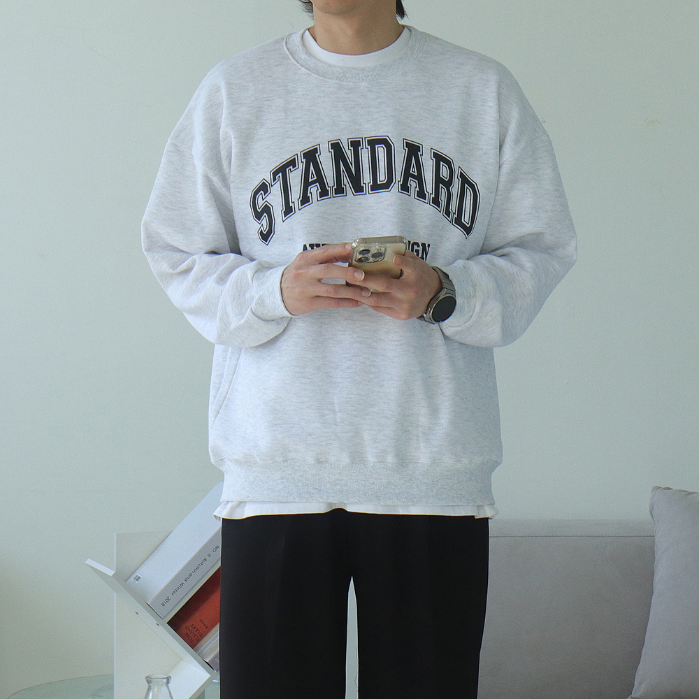 1+1 남자기모맨투맨 오버핏 나염 커플맨투맨 이미지 2