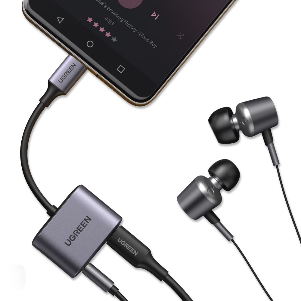 유그린 C타입 DAC 3.5mm 오디오 AUX PD 충전 듀얼 젠더 CM231 - 상세 이미지 2