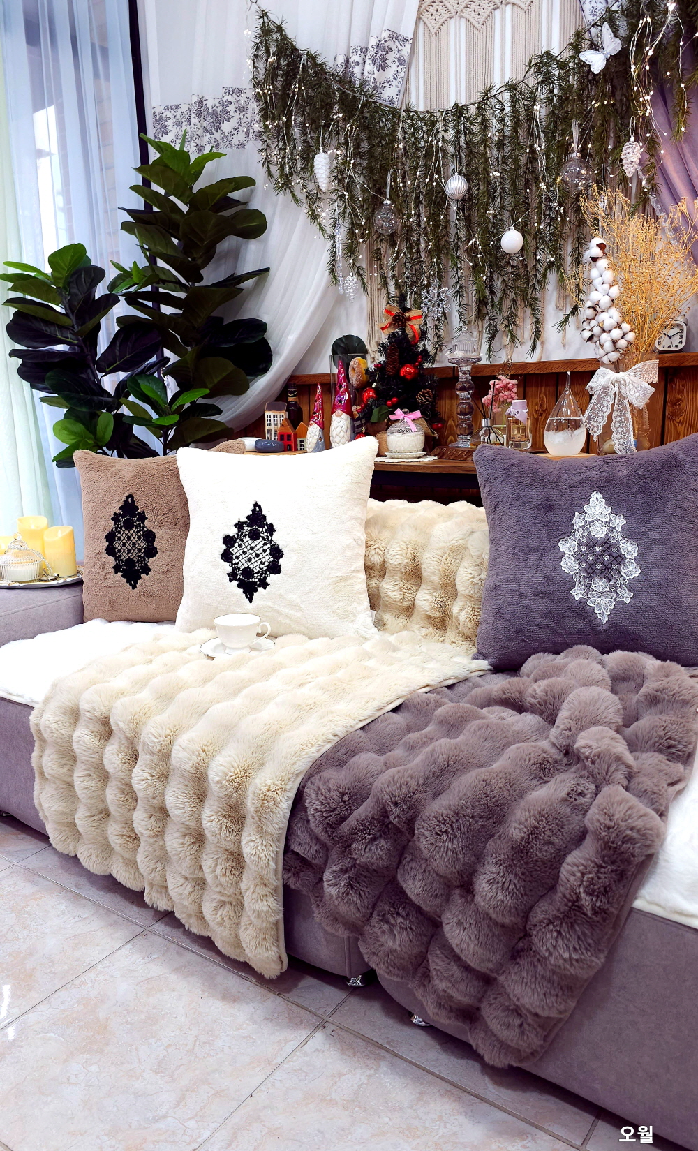 극세사쇼파패드 4인용 소파덮개 깔개 밍크 돌쇼파패드