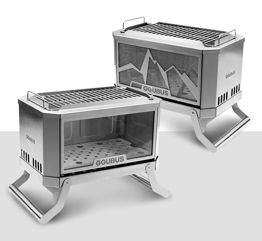 꾸버스 풀스텐 듀얼화로대 이중연소 캠핑 차박 불멍화로대