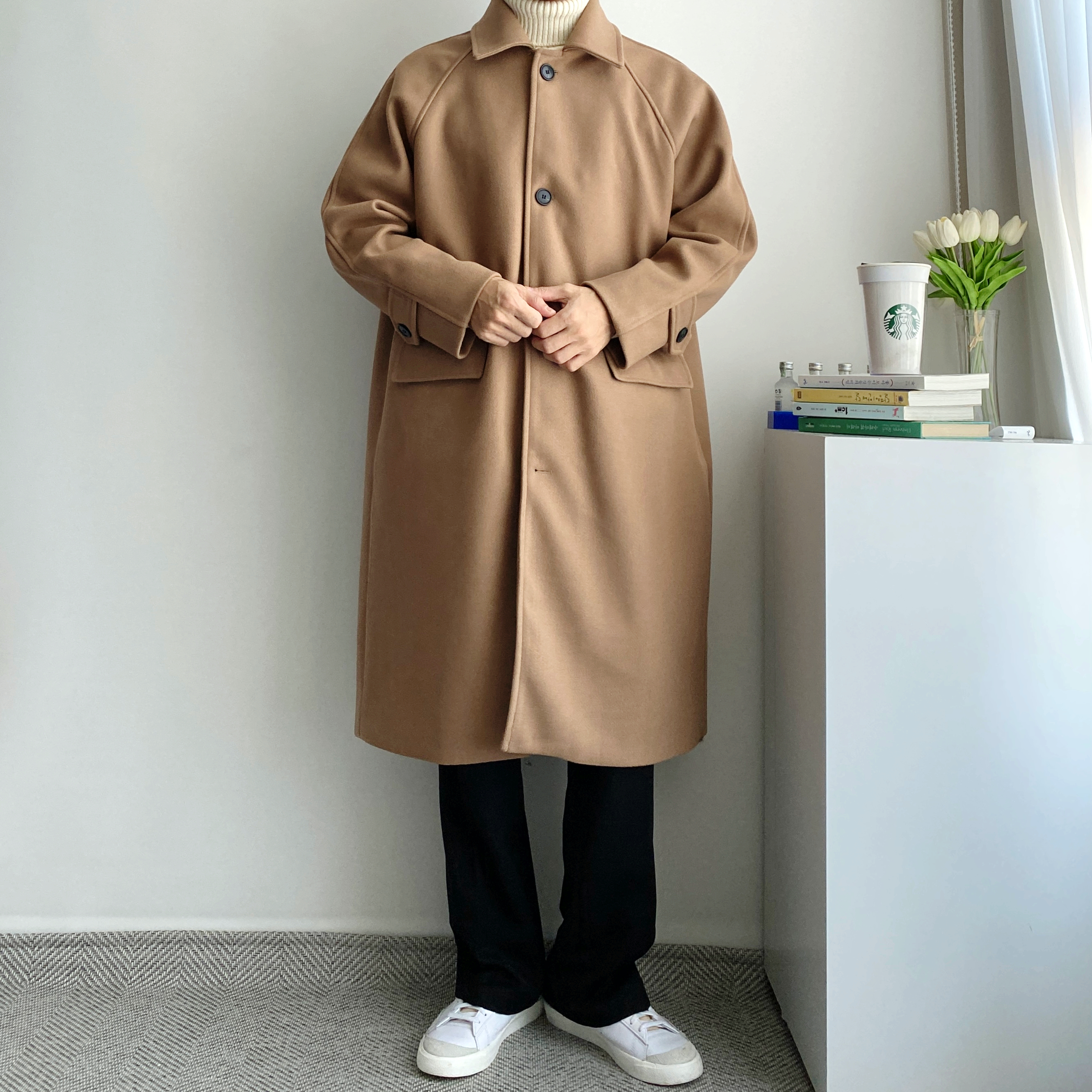 발마칸코트 남자오버핏코트 남성롱코트 - 상세 이미지 5