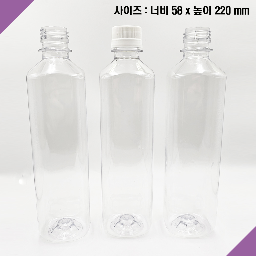 국내생산 500ml 사각 일자 28파이 페트병 - 상세 이미지 2