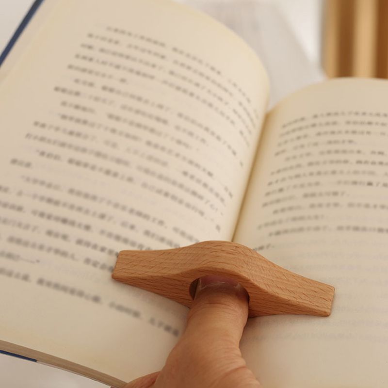 독서링 엄지 북 집게 손가락 책 홀더 독서 읽기 원목 우드 페이지 고정 용품 스토퍼 - 상품 이미지