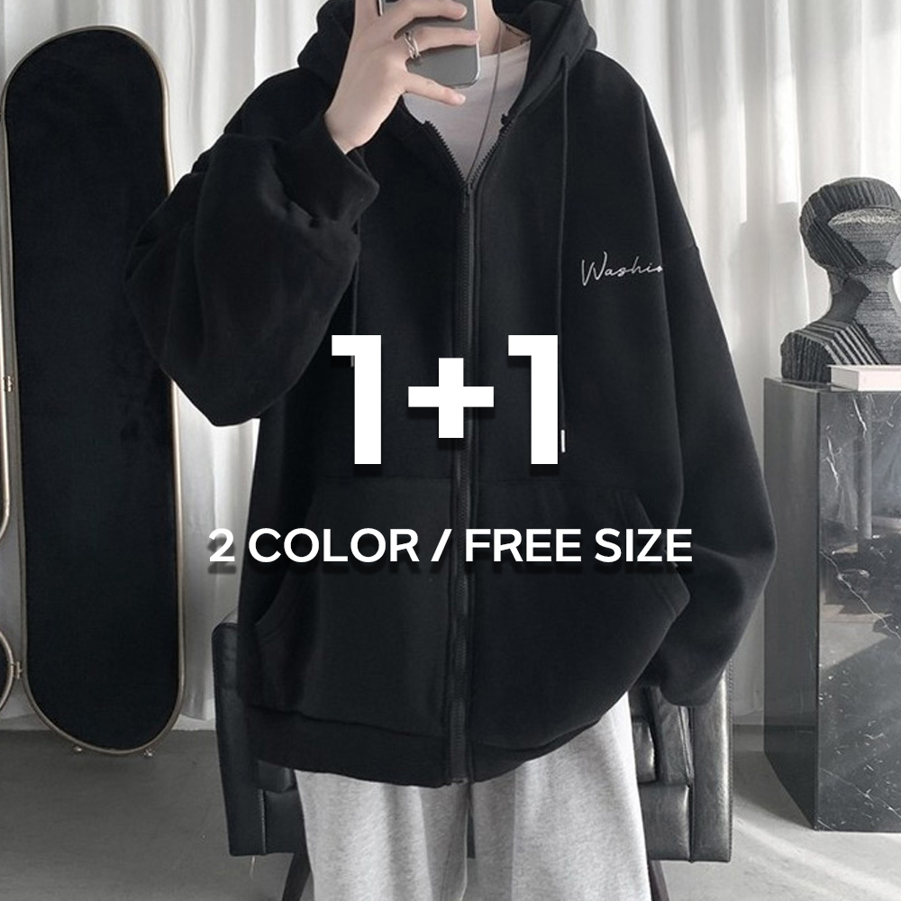 1+1 기모후드집업 두꺼운후드 헤비웨이트 - 메인 이미지
