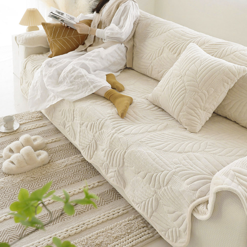 데니아 극세사 카우치 쇼파 소파 패드 매트 커버 덮개 방석 천갈이 리폼 교체 커버링 깔개 아이보리 70x150cm