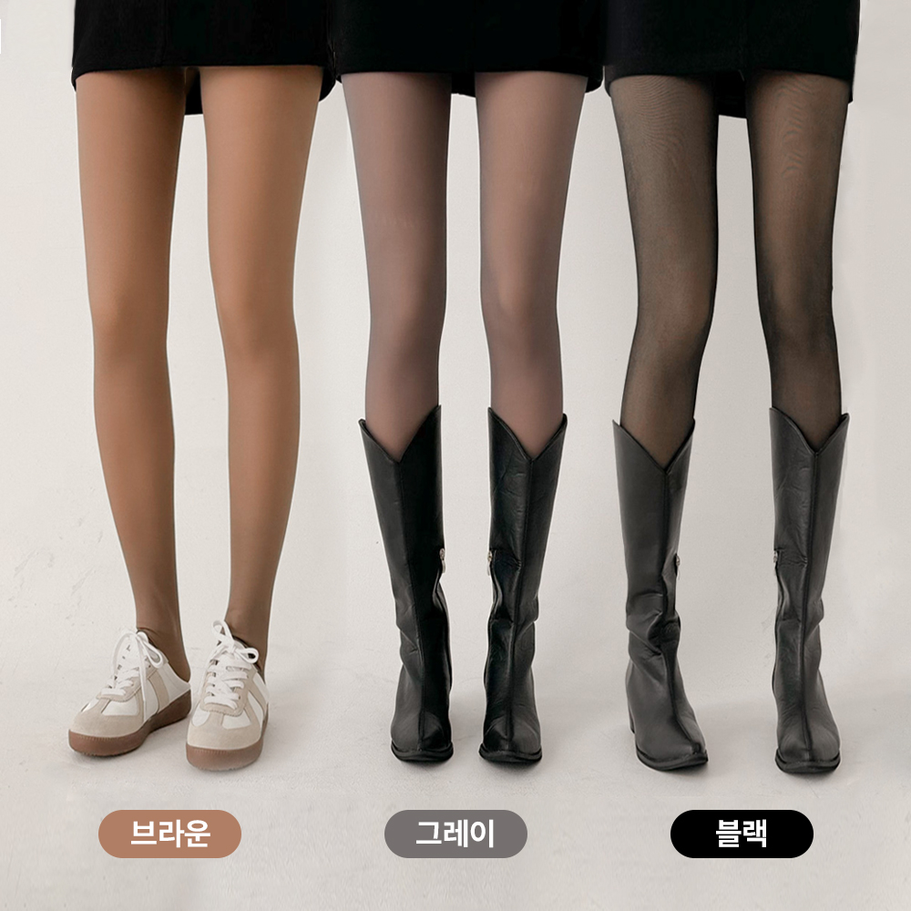 [220g/발열기모] 유발 착시 기모 융털 페이크 고탄력 퍼안감 두꺼운 겨울 스타킹 3color 상세 이미지 3