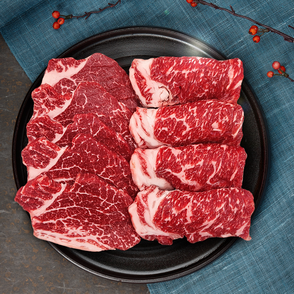 1++ 투뿔 농협 한우 선물 세트 등심 안심 (600g) 소고기 모둠 구이용 대구축협 정담2호