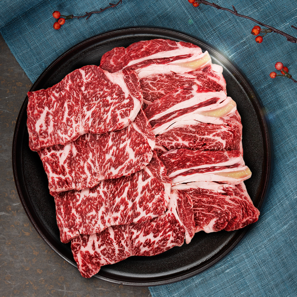 1++ 투뿔 농협 한우 선물 세트 등심 채끝 (600g) 소고기 모둠 구이용 대구축협 정담1호