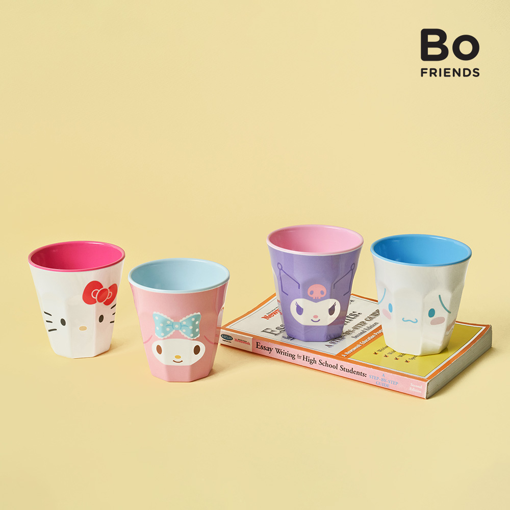 [보프렌즈] 산리오 캐릭터즈 투톤 컬러 물컵 4p 세트 어린이 물컵 캠핑 양치컵 키즈카페 플라스틱잔