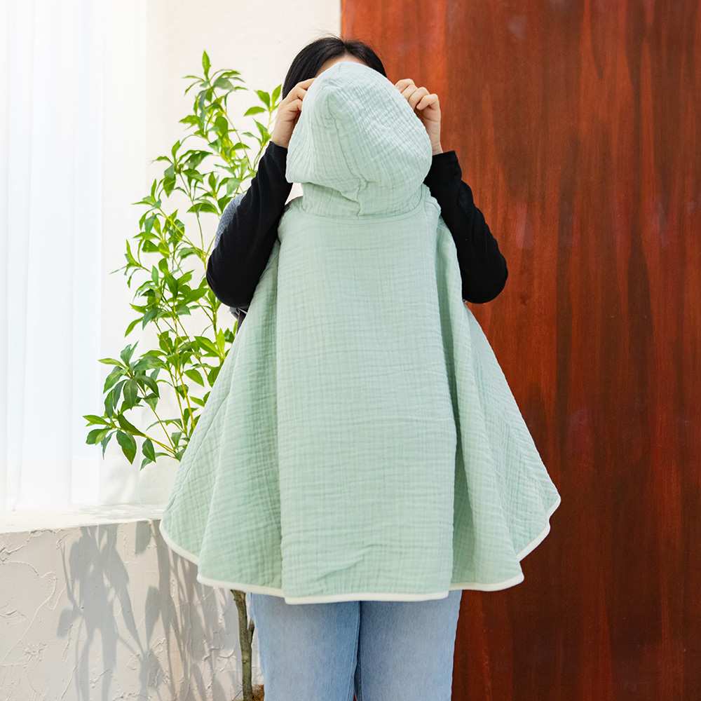 아가블랑 아기띠워머 아기 망토 후드 블랭킷 아기띠블랭킷 수유가리개 6중거즈