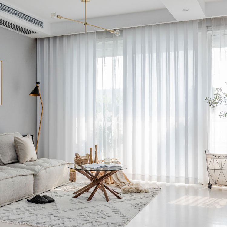 사라하우스 비침없는 도톰차르르 화이트 쉬폰커튼 핀형 속커튼