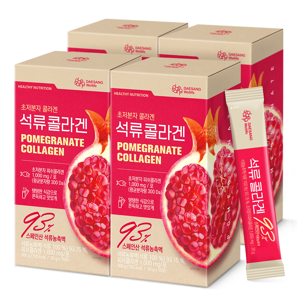 웰라이프 석류 콜라겐 스틱 (20g) 저분자 젤리스틱 피쉬어류 15포, 4개 - 상품 이미지