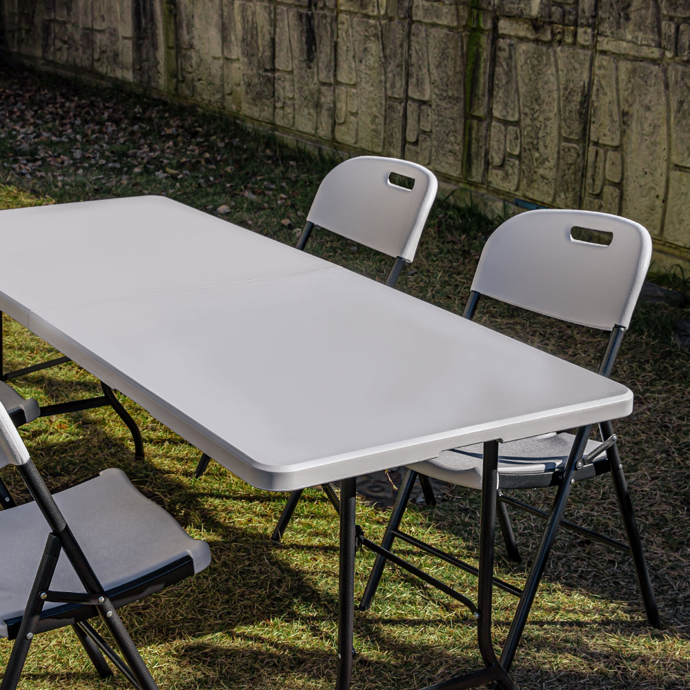 로티캠프 접이식 테이블 1800 폴딩 간이 식탁 입식 브로몰딩 다용도 화이트