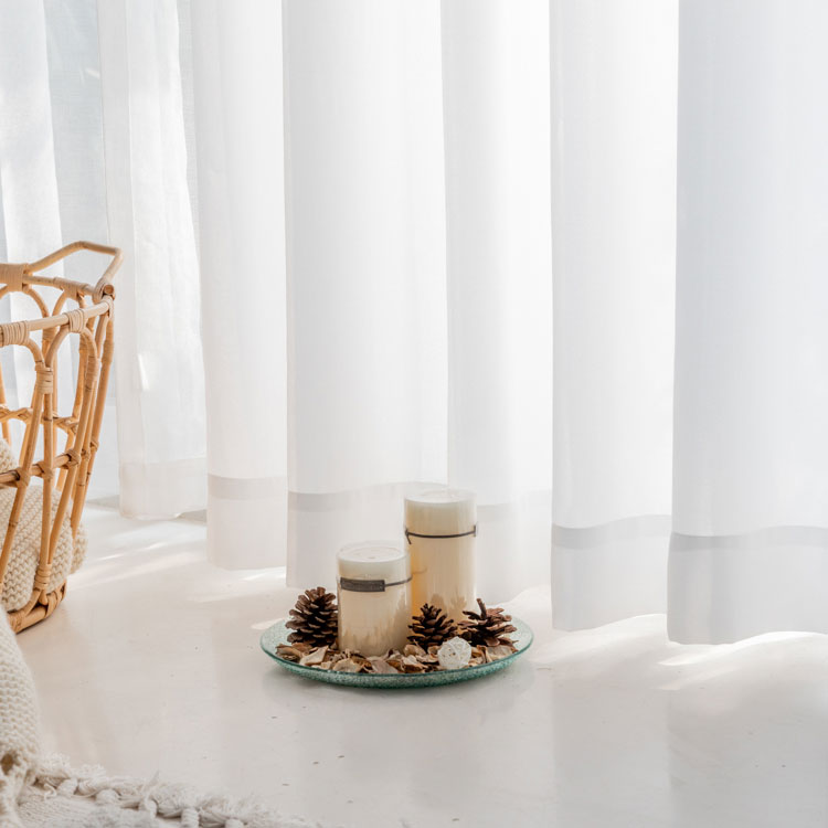 사라하우스 비침없는 도톰차르르 화이트 쉬폰커튼 핀형 속커튼