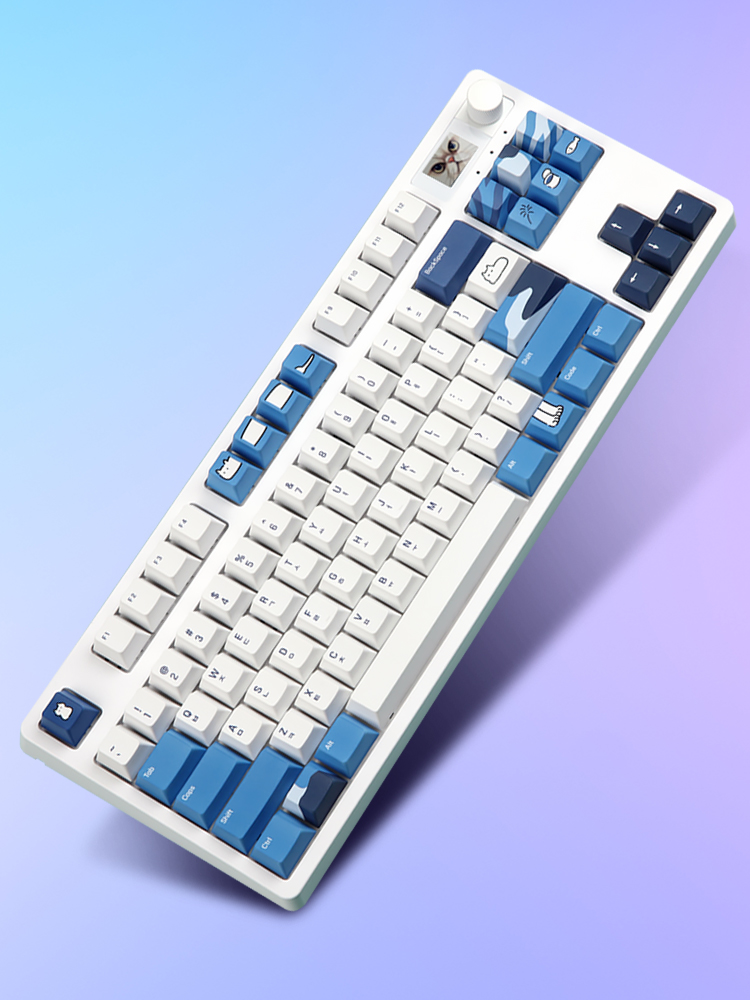 닌자84프로 화이트 아이 패드 폰 갤럭시 탭 유 무선 블루투스 폭스테일축 조약돌 윤활 키보드