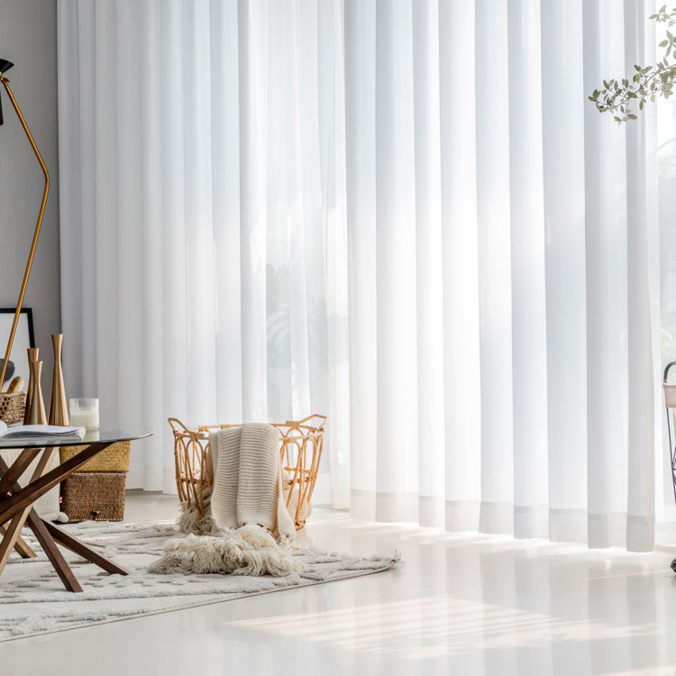 사라하우스 비침없는 도톰차르르 화이트 쉬폰커튼 핀형 속커튼