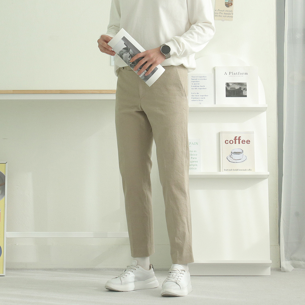 남자기모바지 빅사이즈 겨울 남성밴딩팬츠 남자기모슬랙스 이미지 3