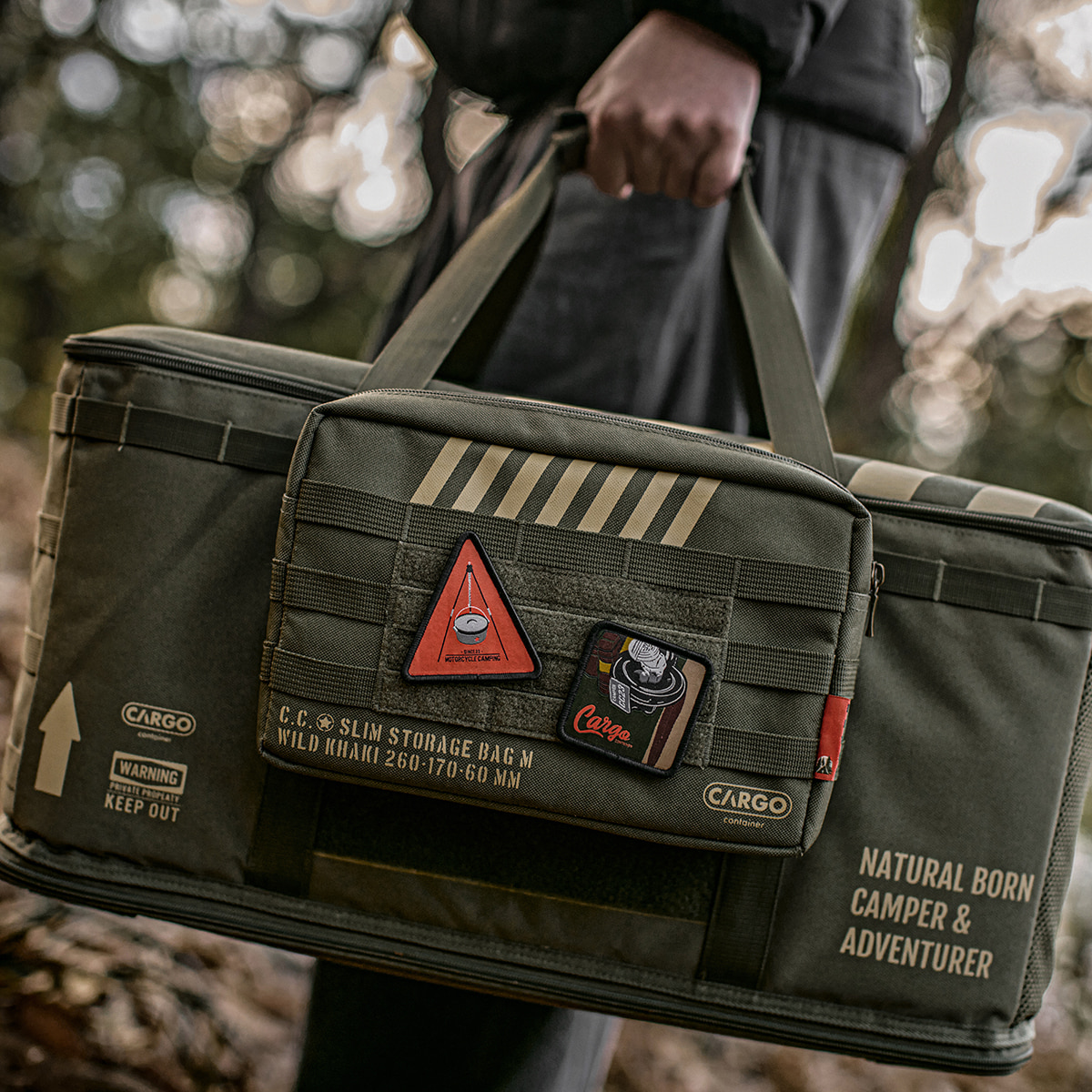 카고컨테이너 슬림 스토리지 백 M 캠핑 체어 사이드 가방 미니 수납 파우치 택티컬