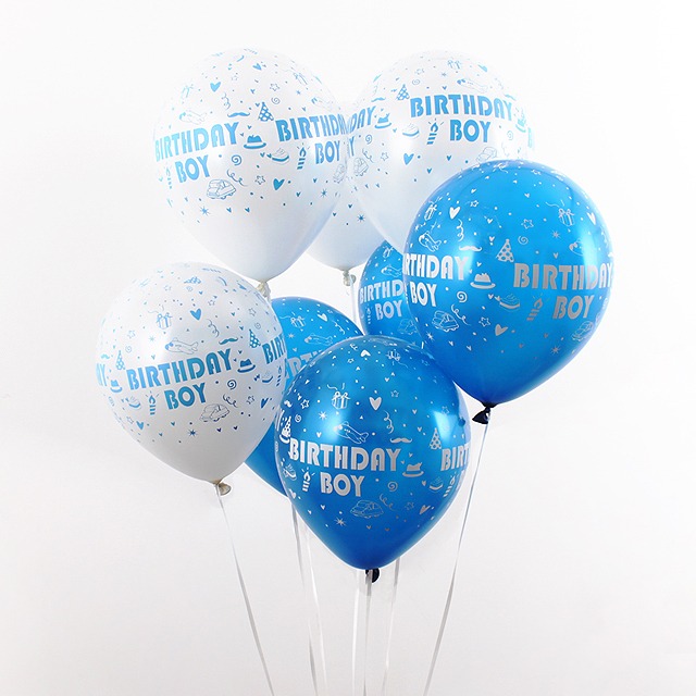 생일 축하 펄 풍선 블루 4개입 4번