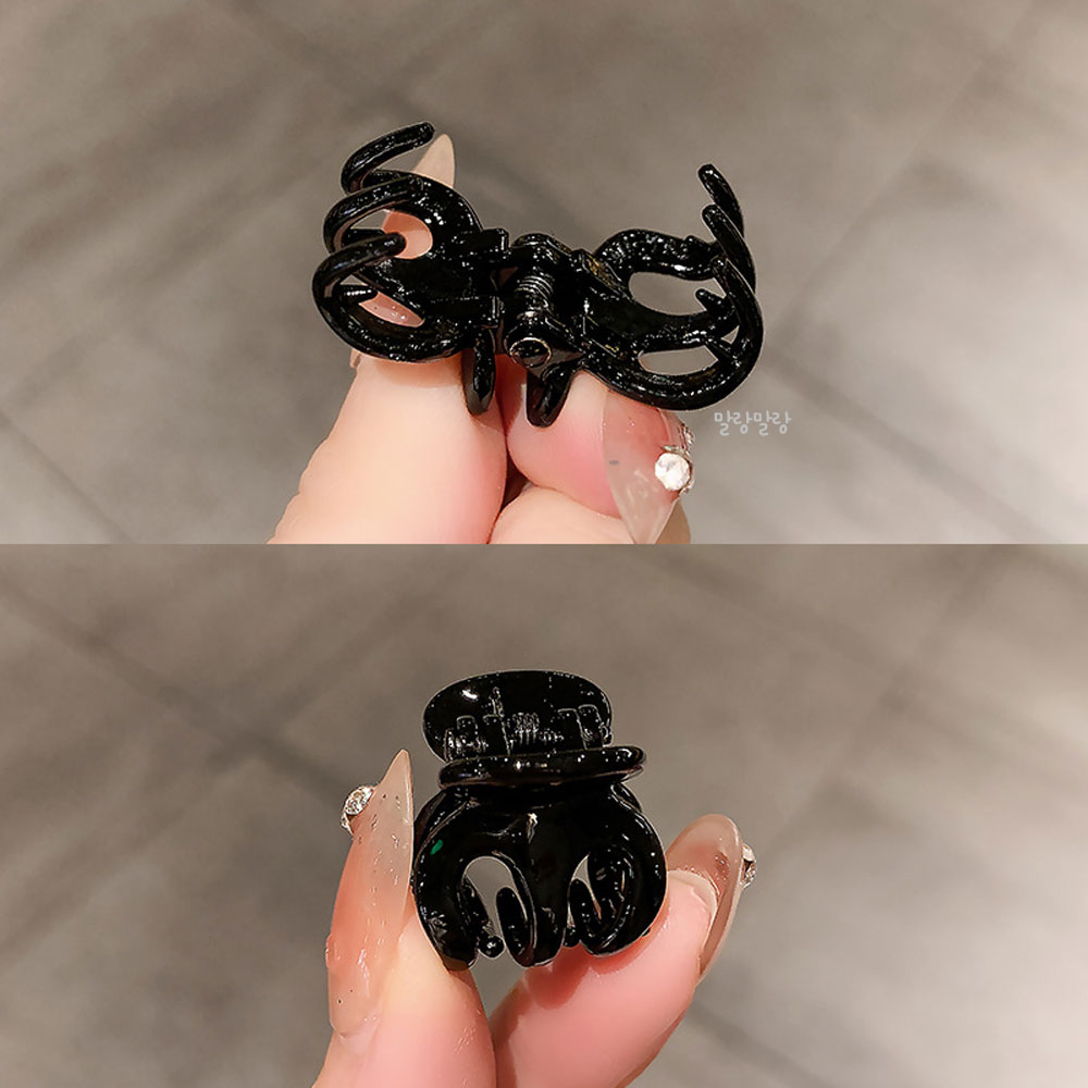 블랙 미니집게핀 세트 땋은 옆머리 삔 디스코핀 - 상세 이미지 4