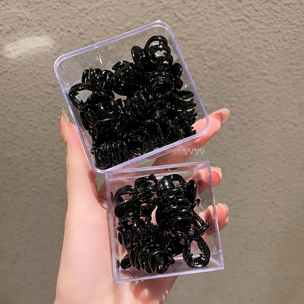 블랙 미니집게핀 세트 땋은 옆머리 삔 디스코핀 - 상품 이미지