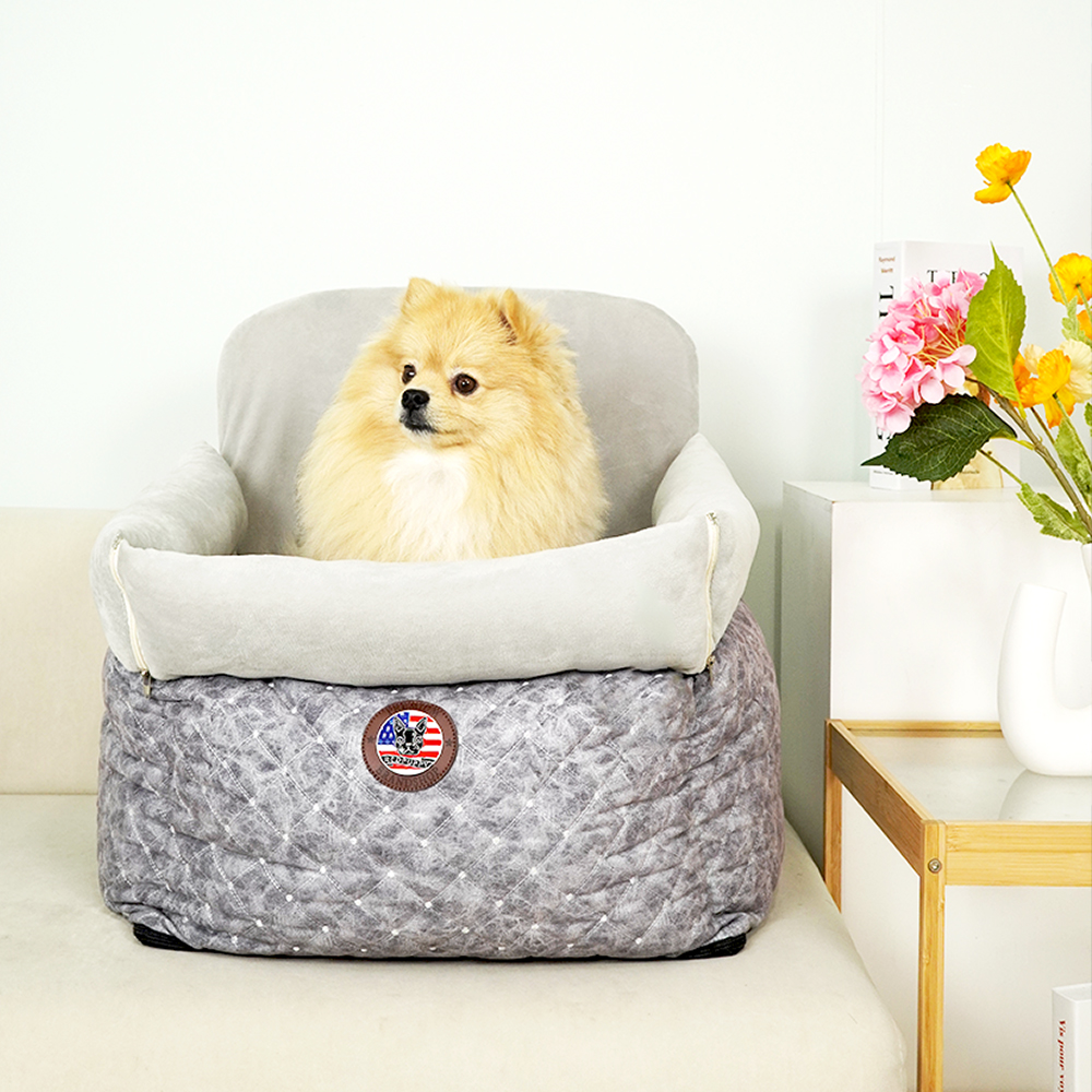 개과천선 리시브 강아지 카시트 애견 누빔 원단 차시트 이동장 이동가방 드라이빙킷 다견다묘 - 상세 이미지 3