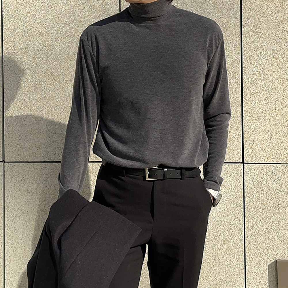 남자니트 남자목폴라 남성 목티 폴라티 이미지 2