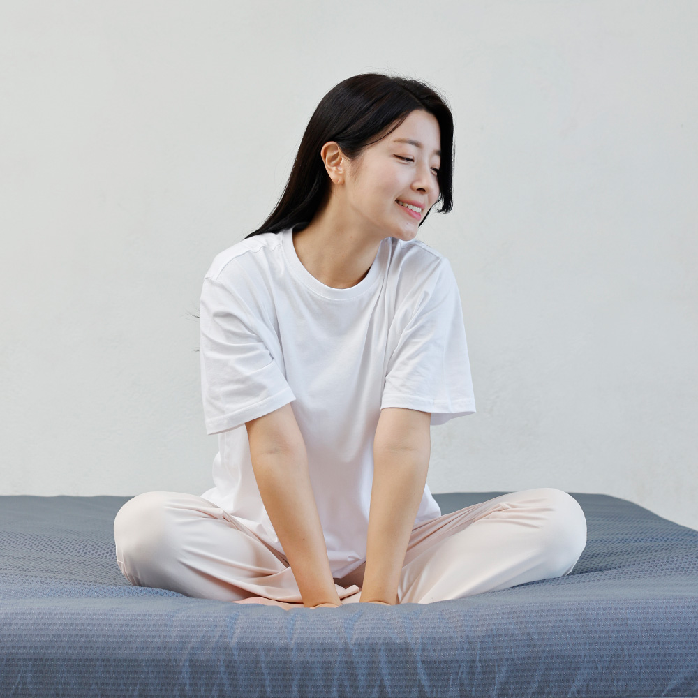 잠솔솔 탄탄한 토퍼매트리스 접이식 침대 바닥 3단 수면매트 12cm MS