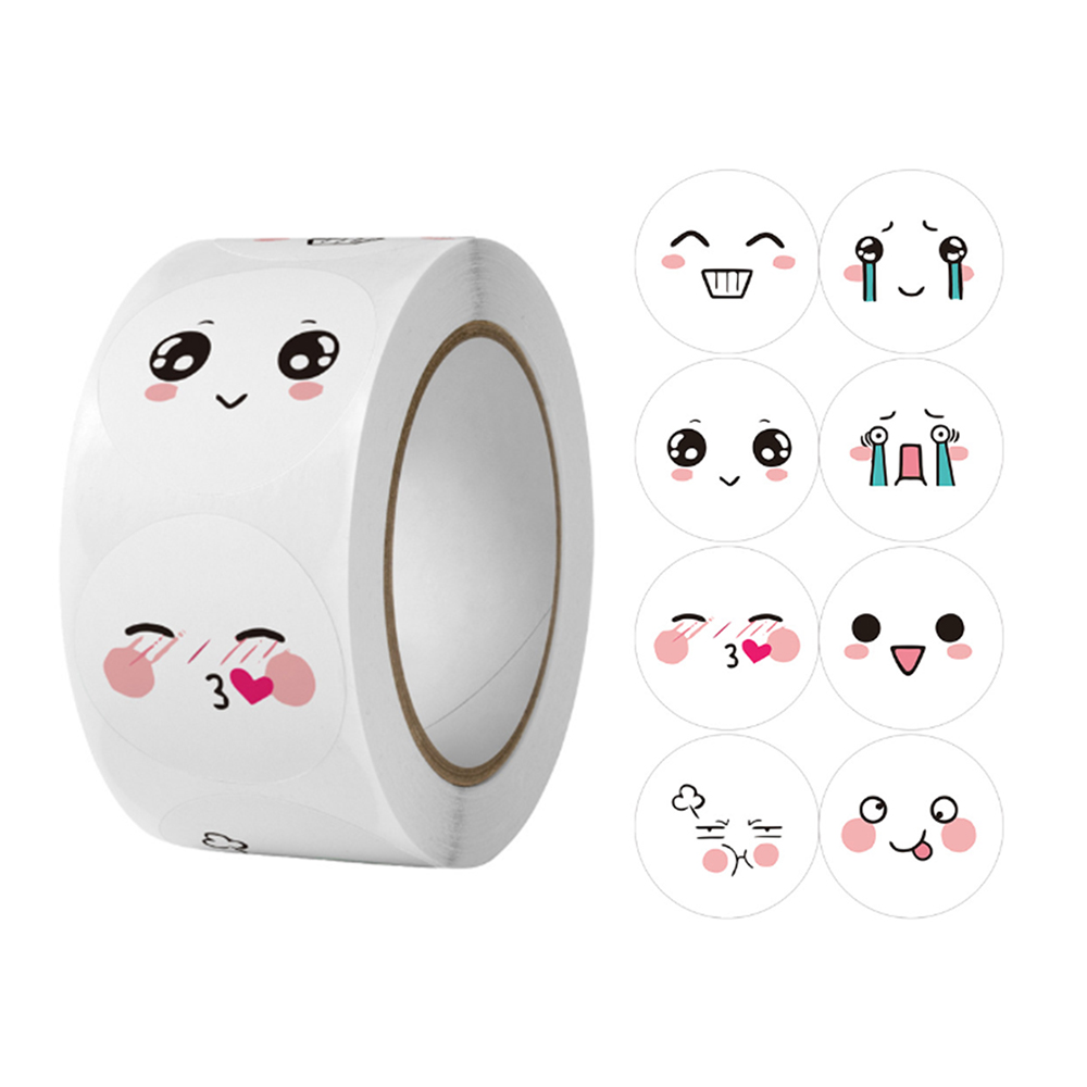 감사 땡큐 스티커 스마일 카드 답례품 1롤 500ps 이미지 6