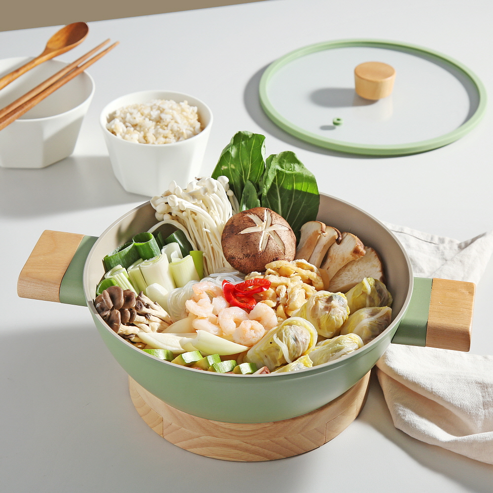 셰프와인 프로방스 IH 인덕션 냄비 세라믹코팅 전골 밀푀유 찌게 / 24cm, 양수 소테팬 - 상품 이미지