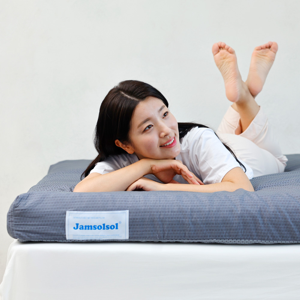 잠솔솔 탄탄한 토퍼매트리스 접이식 침대 바닥 3단 수면매트 12cm MS